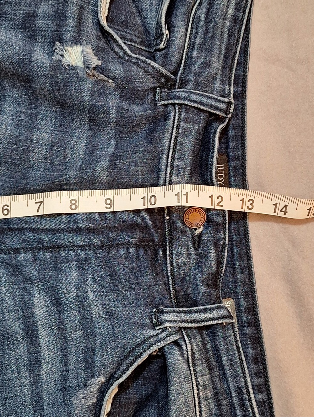 Judy Blue 5 Pocket Dark Wash Distressed High-Rise Slim Boot Cut Denim Jeans 20W - Picture 10 of 15